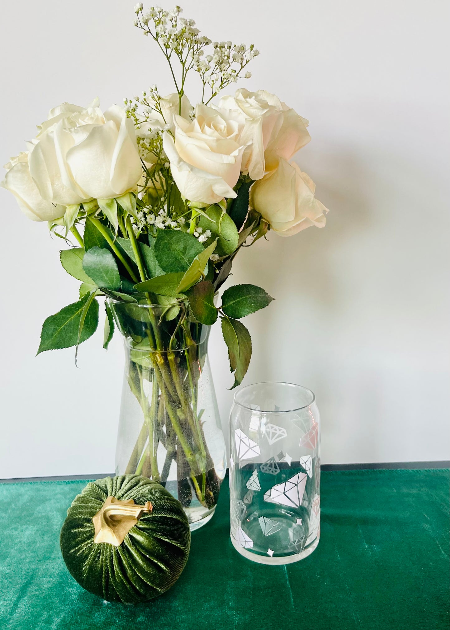 Diamond Wrapped Glass Can Cup