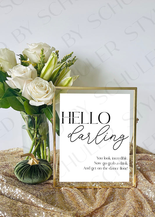 Hello Darling Sign | Modern